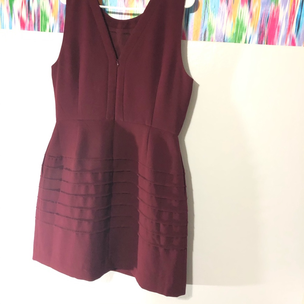 Madewell midnight fit & flare burgundy dress - Picture 4 of 8